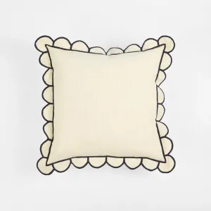 Cushion Paree Cotton Natural & Blue 50x50cm by Florabelle Living, a Cushions, Decorative Pillows for sale on Style Sourcebook