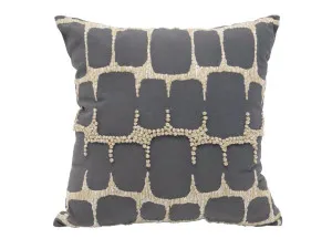 Zazu Velvet Stone Wash Square Cushion Black & Natural 45x45cm by Robert Mark, a Cushions, Decorative Pillows for sale on Style Sourcebook