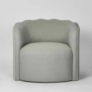 Camille Scallop Armchair Seafoam with White Piping by Florabelle Living, a Chairs for sale on Style Sourcebook