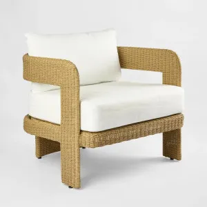 Cassius Outdoor Occasional Wicker ArmChair Natural by Florabelle Living, a Chairs for sale on Style Sourcebook