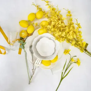 Luxe White Cabbage Leaf Melamine Bowls Set of 12 by Florabelle Living, a Platters & Serving Boards for sale on Style Sourcebook