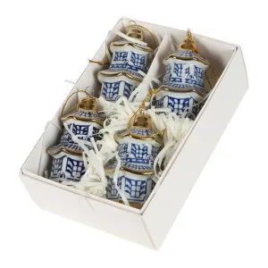 Chinoiserie Pagoda Hanging Christmas Ornaments Box of 4 by Florabelle Living, a Christmas for sale on Style Sourcebook