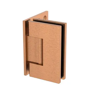 Boston Heavy Duty Wall to Glass Hinge with XL Type L Mounting Plate - Brushed Rose Gold by Estelle, a Bathroom Fixtures for sale on Style Sourcebook
