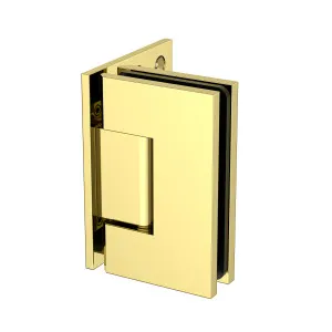 Boston Heavy Duty Wall to Glass Hinge with XL Type L Mounting Plate - Polished Gold by Estelle, a Bathroom Fixtures for sale on Style Sourcebook
