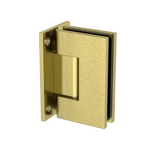 Boston Wall to Glass Heavy Duty Hinge with T Type Mounting Plate - Brushed Brass by Estelle, a Bathroom Fixtures for sale on Style Sourcebook
