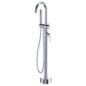 Fienza Kaya Floor Mounted Bath Mixer With Hand Shower Chrome by Fienza, a Shower Heads & Mixers for sale on Style Sourcebook