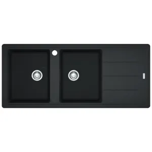 Franke Basis Double Bowl Sink Kit Topmount, Onyx, Right Hand by Franke, a Kitchen Sinks for sale on Style Sourcebook
