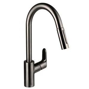 Hansgrohe Decor Single Lever Kitchen Mixer Pull-Out Spray Brushed Black Chrome by Hansgrohe, a Kitchen Taps & Mixers for sale on Style Sourcebook