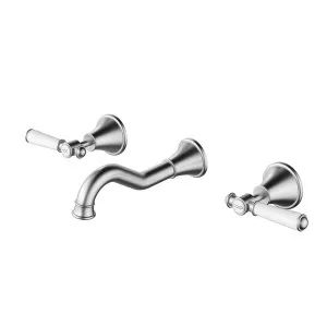 Ikon Clasico Bath Set Brushed Nickel - Ceramic Handle by Ikon, a Bathtubs for sale on Style Sourcebook
