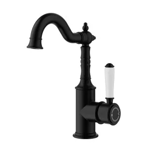 Ikon Clasico Basin Mixer Ceramic Handle Matte Black by Ikon, a Bathroom Taps & Mixers for sale on Style Sourcebook