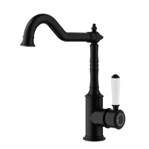 Ikon Clasico Sink Mixer Matte Black - Ceramic Handle by Ikon, a Kitchen Taps & Mixers for sale on Style Sourcebook