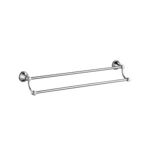 Ikon Clasico Double Towel Rail 600mm Brushed Nickel by Ikon, a Towel Rails for sale on Style Sourcebook