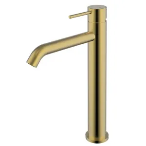 Ikon Hali High Rise Basin Mixer Brushed Gold by Ikon, a Bathroom Taps & Mixers for sale on Style Sourcebook