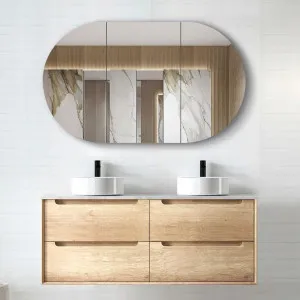 Otti Byron 1200mm Natural Oak Wall Hung Vanity Double Bowl (Cabinet Only) by Otti, a Vanities for sale on Style Sourcebook