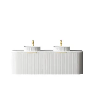 Otti Bondi 1500mm Satin White Fluted Wall Hung Curve Vanity (Cabinet Only) by Otti, a Vanities for sale on Style Sourcebook