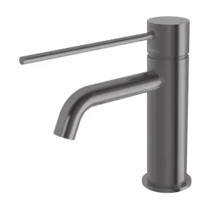 Phoenix Vivid Slimline Basin Mixer Curved Outlet with Extended Lever Brushed Carbon by PHOENIX, a Bathroom Taps & Mixers for sale on Style Sourcebook