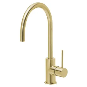 Phoenix Vivid Slimline Gooseneck Sink Mixer | Brushed Gold | 220mm by PHOENIX, a Kitchen Taps & Mixers for sale on Style Sourcebook