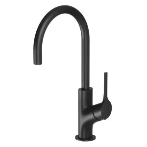 Phoenix Vivid Slimline Oval Gooseneck Sink Mixer 160mm Matte Black by PHOENIX, a Kitchen Taps & Mixers for sale on Style Sourcebook