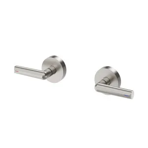 Phoenix Vivid Slimline Plus Lever Wall Top Assemblies 15mm Extended Spindles Brushed Nickel by PHOENIX, a Bathroom Taps & Mixers for sale on Style Sourcebook