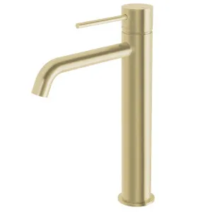 Phoenix Vivid Slimline Vessel Mixer Curved Outlet Brushed Gold by PHOENIX, a Bathroom Taps & Mixers for sale on Style Sourcebook