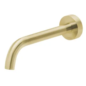 Phoenix Vivid Slimline Wall Bath Outlet 180mm Curved Brushed Gold by PHOENIX, a Bathroom Taps & Mixers for sale on Style Sourcebook