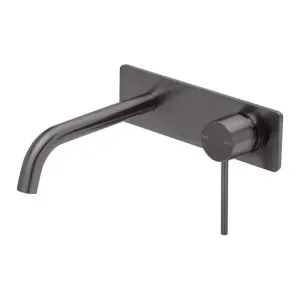 Phoenix Vivid Slimline Wall Bath Mixer Set 180mm Curved Brushed Carbon by PHOENIX, a Bathtubs for sale on Style Sourcebook