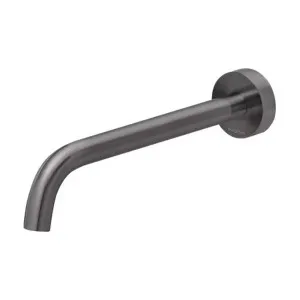 Phoenix Vivid Slimline Wall Bath Outlet 230mm Curved Brushed Carbon by PHOENIX, a Bathroom Taps & Mixers for sale on Style Sourcebook