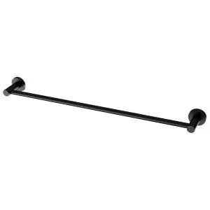 Phoenix Radii Single Towel Rail, 600mm, Round Plate, Matte Black by PHOENIX, a Towel Rails for sale on Style Sourcebook