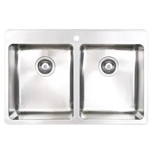 Seima Kubic 760 Sink With Tap Landing And Overflow 1 Tap Hole Stainless Steel by Seima, a Kitchen Sinks for sale on Style Sourcebook