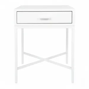 Nessa 1 Drawer Bedside Table - All White by CAFE Lighting & Living, a Bedside Tables for sale on Style Sourcebook