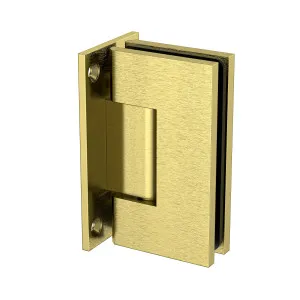 Boston Heavy Duty Large Wall to Glass Hinge with T Type Mounting Plate -Brushed Brass by Estelle, a Bathroom Fixtures for sale on Style Sourcebook