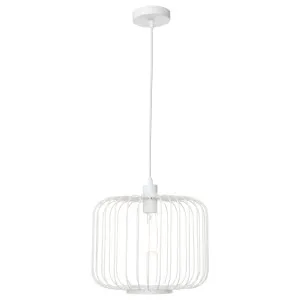 Cougar Bonn Modern Industrial Metal Cage Pendant - White by Cougar, a Lighting for sale on Style Sourcebook