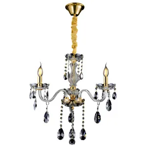 Vencha Bromley Crystal Chandelier with Modern Luxe Candelabra Design 3-Light by Vencha, a Chandeliers for sale on Style Sourcebook