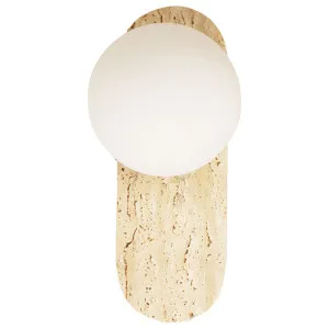 Oriel Lighting Ping Contemporary Wall Light with Opal Glass Shade Travertine by Oriel Lighting, a Wall Lighting for sale on Style Sourcebook