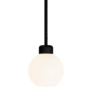 Lighting Republic Parlour Lite Sphere Glass Pendant with Textured Black Suspension Opal by Lighting Republic, a Pendant Lighting for sale on Style Sourcebook