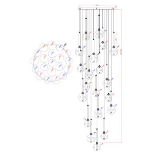 Vencha Meteor Grand Sculptural Multi Light Glass Orb LED Cluster Pendant Gold by Vencha, a Chandeliers for sale on Style Sourcebook