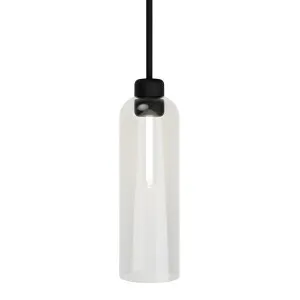 Lighting Republic Parlour Lite Elong Glass Pendant with Textured Black Suspension Clear by Lighting Republic, a Pendant Lighting for sale on Style Sourcebook