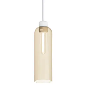 Lighting Republic Parlour Lite Elong Glass Pendant with Textured White Suspension Amber by Lighting Republic, a Pendant Lighting for sale on Style Sourcebook