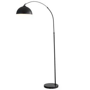 Oriel Lighting Marmo Wide Dome Shade Arc Floor Lamp with Luxe Marble Base Black by Oriel Lighting, a Lamps for sale on Style Sourcebook