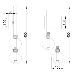 Vencha Meteor Sculptural Dual Glass Orb LED Wall Sconce Gold by Vencha, a Wall Lighting for sale on Style Sourcebook