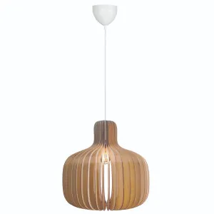 Nordlux Hazo Contemporary Medium Pendant with Slatted Wood Shade Natural by Nordlux, a Pendant Lighting for sale on Style Sourcebook
