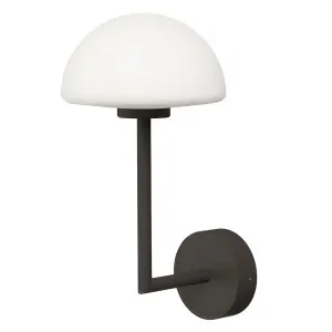 Lighting Republic Orb Dome Long Arm Wall Light with Opal Glass Shade Dark Bronze by Lighting Republic, a Wall Lighting for sale on Style Sourcebook