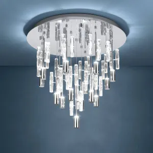 Eglo Orihuela Tricolour LED Cascading Shimmering Glass Ceiling Light Chrome by Eglo, a Lighting for sale on Style Sourcebook