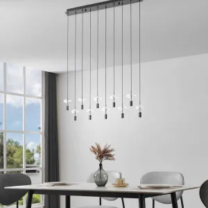 Eglo Comareira Tricolour LED Bar Pendant with Shimmering Glass Detailing Nickel by Eglo, a Chandeliers for sale on Style Sourcebook