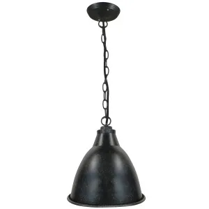 Riverside Classic Industrial Metal Dome Pendant Antique Black by Lighting Inspirations, a Pendant Lighting for sale on Style Sourcebook