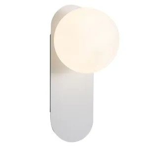 Oriel Lighting Ping Contemporary Wall Light with Opal Glass Shade White by Oriel Lighting, a Wall Lighting for sale on Style Sourcebook
