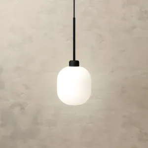 Lighting Republic Parlour Lite Curve Glass Pendant with Textured Black Suspension Opal by Lighting Republic, a Pendant Lighting for sale on Style Sourcebook