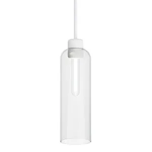 Lighting Republic Parlour Lite Elong Glass Pendant with Textured White Suspension Clear by Lighting Republic, a Pendant Lighting for sale on Style Sourcebook