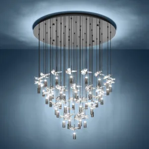 Eglo Comareira Tricolour LED Cluster Pendant with Shimmering Glass Detailing Nickel by Eglo, a Chandeliers for sale on Style Sourcebook