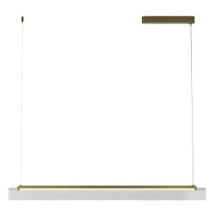 Lighting Republic Edge Ribbed Glass Linear LED Pendant with Old Brass Accent Frosted by Lighting Republic, a Pendant Lighting for sale on Style Sourcebook